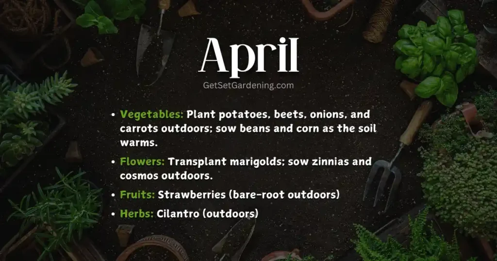 April Gardening Calendar April Gardening Calendar